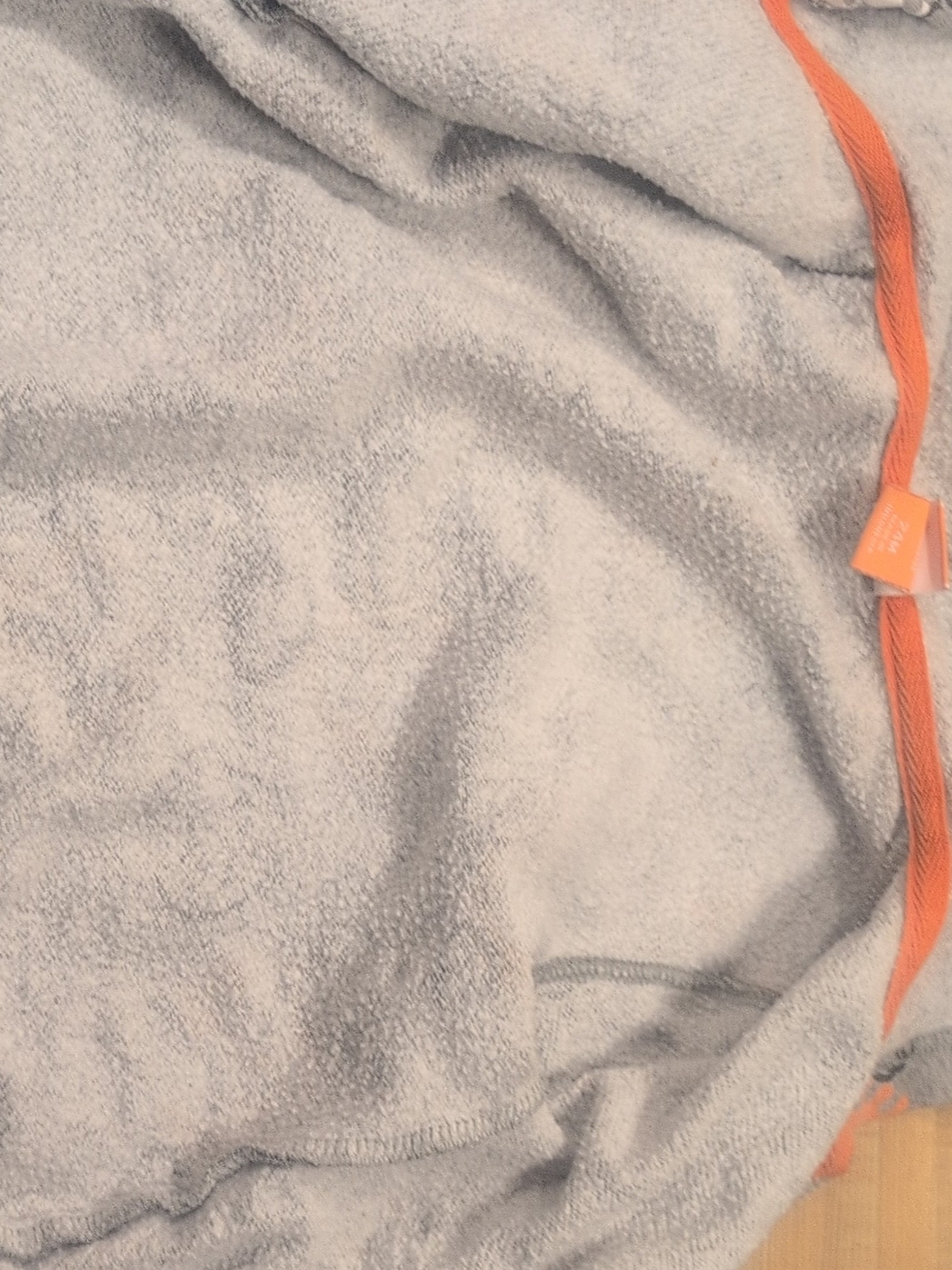Kids Skull Print Zip Hoodie in Gray and Orange - Picture 8 of 11
